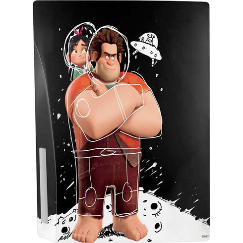 Disney Wreck-it Ralph And Vanellope Space Sketch PS5 Console Skin
